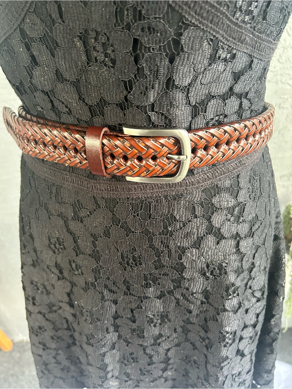 bohemian rodeo cowgirl, cottage, core preppy resort Braided Brown Leather Belt